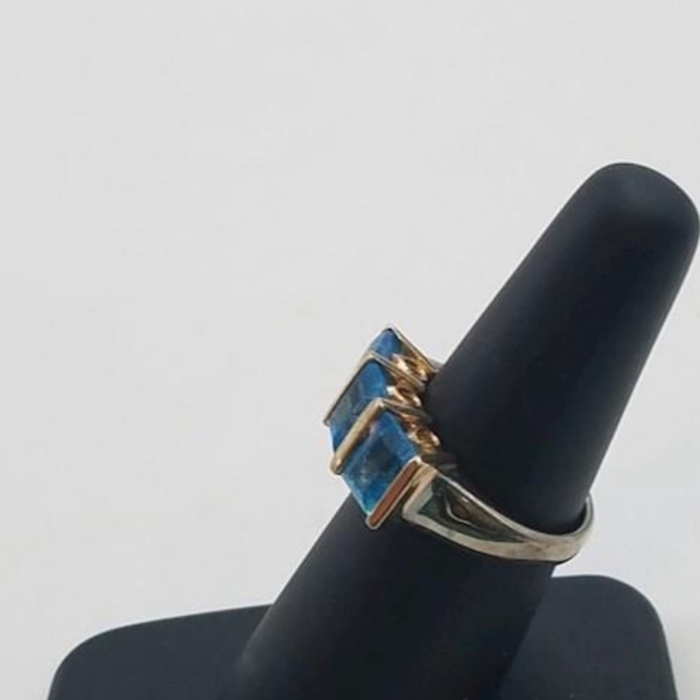 ❤️Estate Vintage London Topaz Sterling ring, size 5.75 - Picture 2 of 7